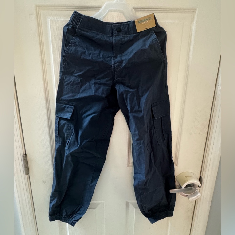 Casual Blue Cargo Pants with Straight Leg
